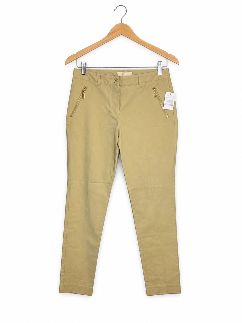 Michael Kors Tan Ankle Pants Size 6 NWT Slim Fit Cropped Workwear Chic Classic